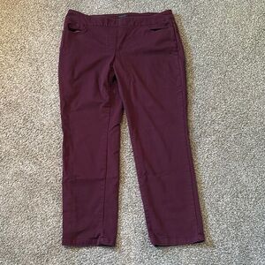 Napa Valley Burgundy Straight-Leg Pull On Pants